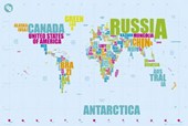 The World in Words Alternative Map of the World