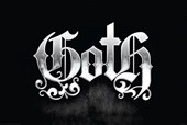 Metallic Silver on Black Silver Goth Logo